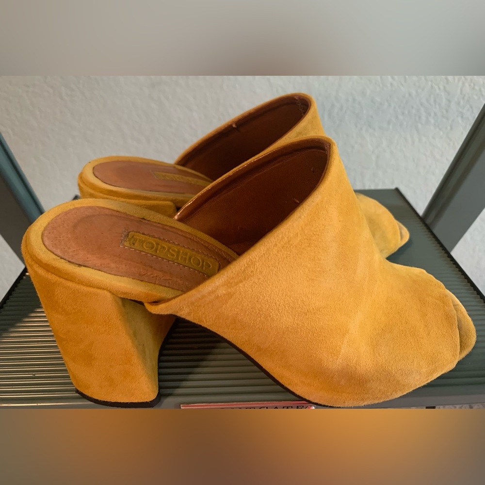 Like new Yellow Topshop Slides. Size 37 (6.5)